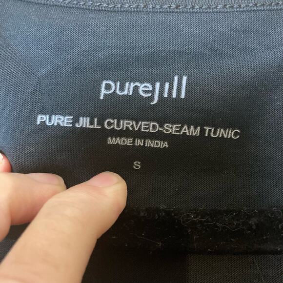 Purejill Curved Seam Tunic with 2 Pockets Black Size Small - Picture 6 of 9